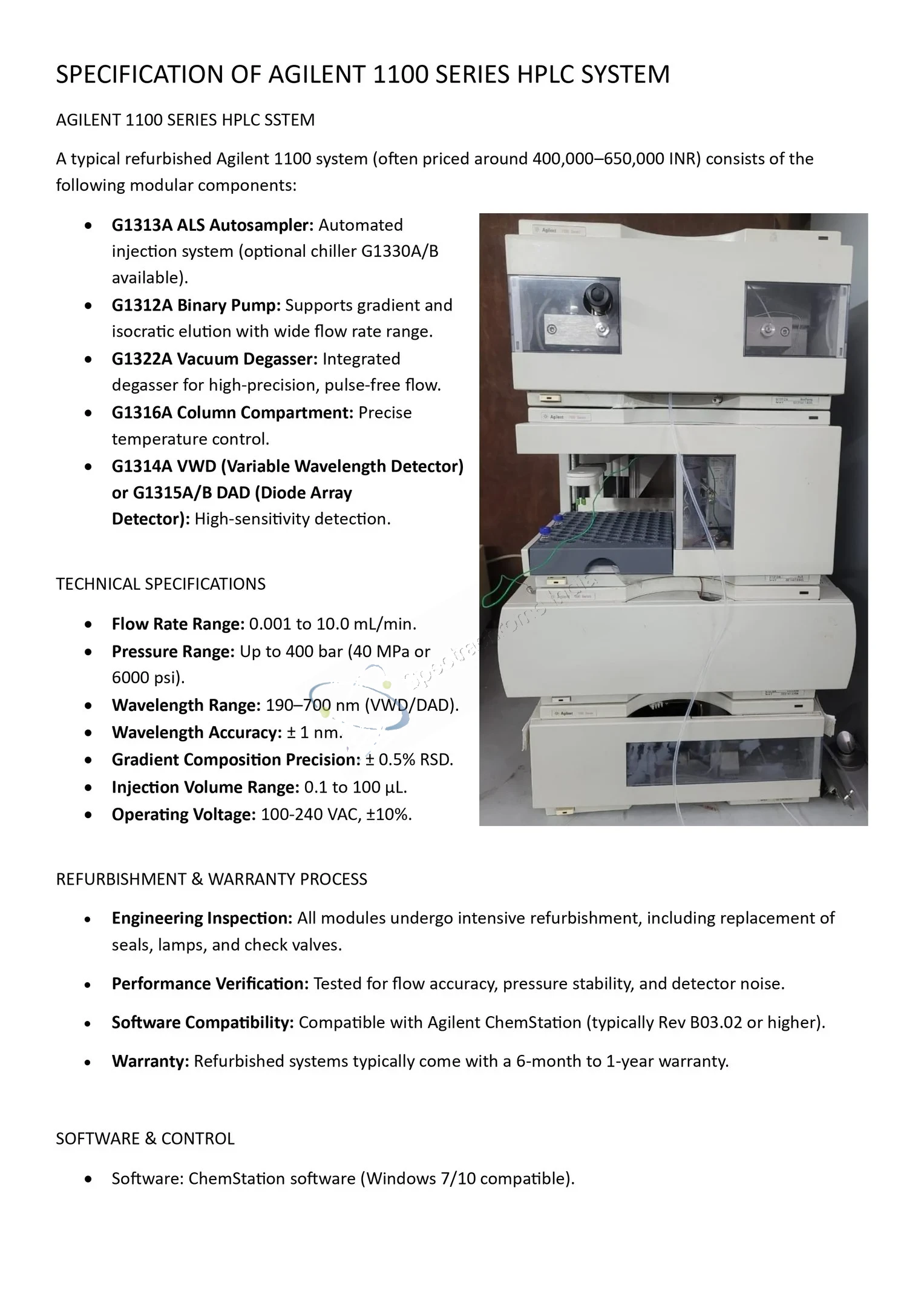 Refurbished Agilent® 1100 Series HPLC System