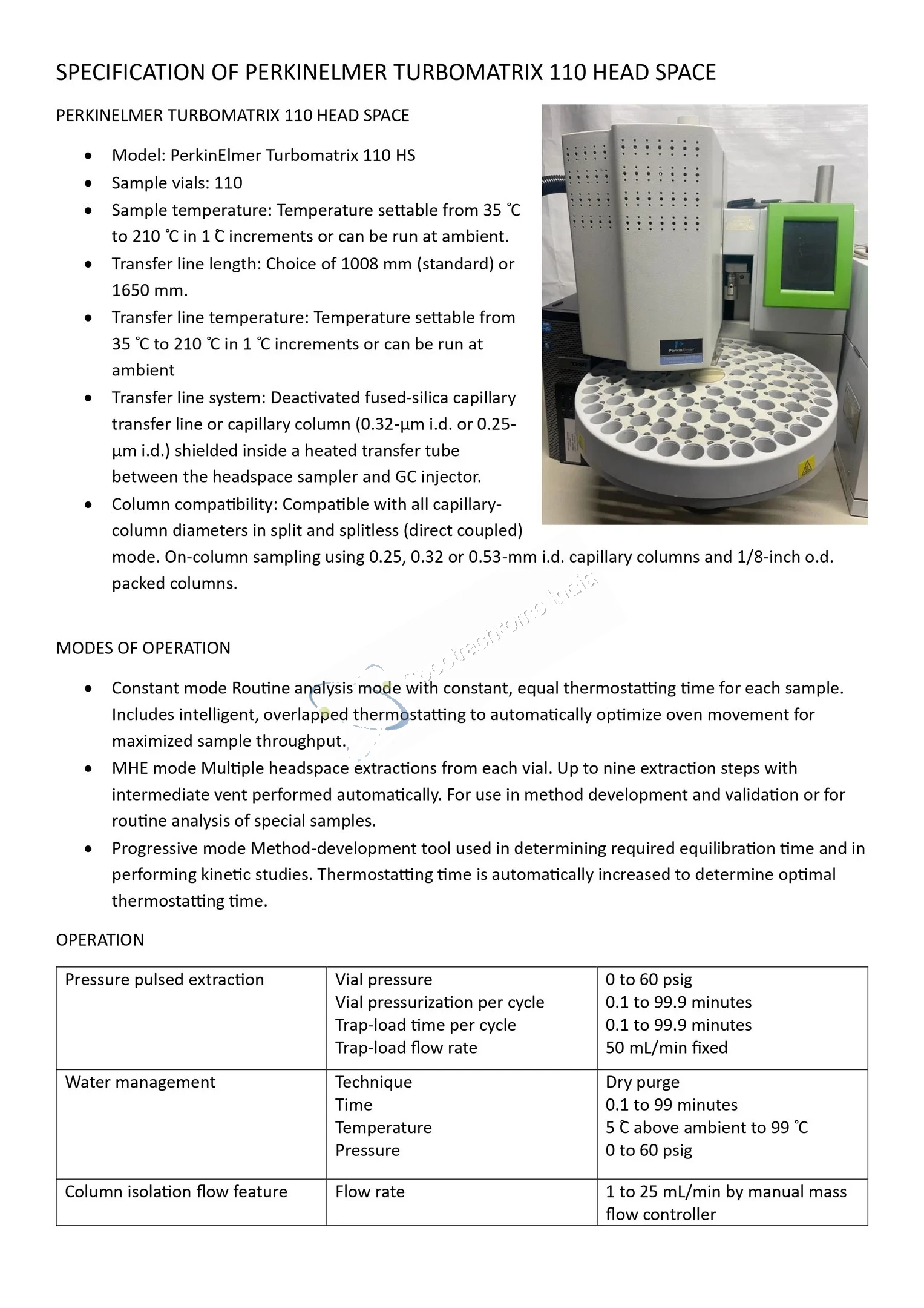 Refurbished Perkin Elmer® GCHS System